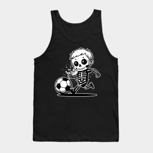 Kids Skeleton Soccer Graphic Halloween Sport Costume Tank Top